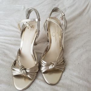 Jessica Simpson Gold Heels